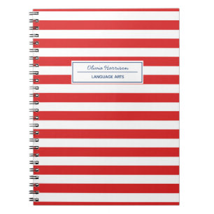 Rood Wit en Blauw Naam en Onderwerp Notitieboek