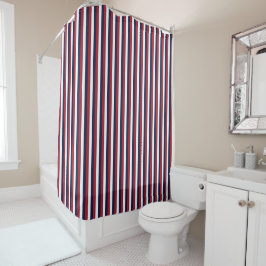Rood, wit en blauw Nautical Stripe Shower Curtain Douchegordijn