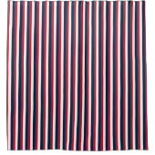 Rood, wit en blauw Nautical Stripe Shower Curtain Douchegordijn (Voorkant)