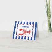 Rood, Wit en Blauw Nautilus Kreeft Bedankkaart (Voorkant)