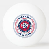 Rood, wit en blauw Nebraska Circle Pingpongbal (Achterkant)