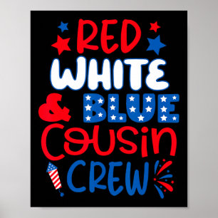 Rood wit en blauw neef bemanning 4 juli Indepen Poster