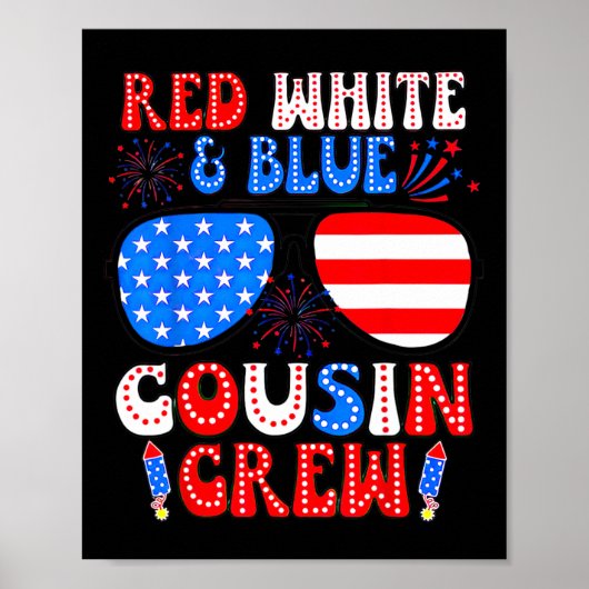 Rood wit en blauw neef bemanning 4 juli neef poster (Voorkant)