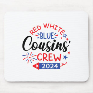 Rood wit en blauw neef bemanning 4th van juli fami muismat