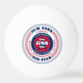 Rood, wit en blauw New York Circle Pingpongbal (Achterkant)