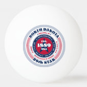 Rood, wit en blauw North Dakota Circle Pingpongbal (Achterkant)
