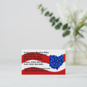 Rood wit en blauw OH Ohio Map State Visitekaartje (Staand voorkant)