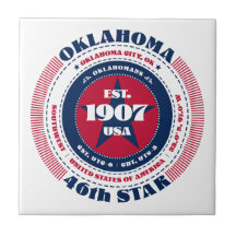 Rood, wit en blauw Oklahoma Keramische Tegel