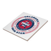 Rood, wit en blauw Oklahoma Keramische Tegel Tegeltje (Zijkant)