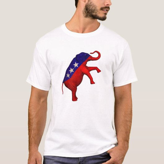 Rood wit en blauw olifant t-shirt (Voorkant)