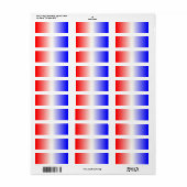Rood Wit en Blauw Ombre Etiket (Full Sheet)