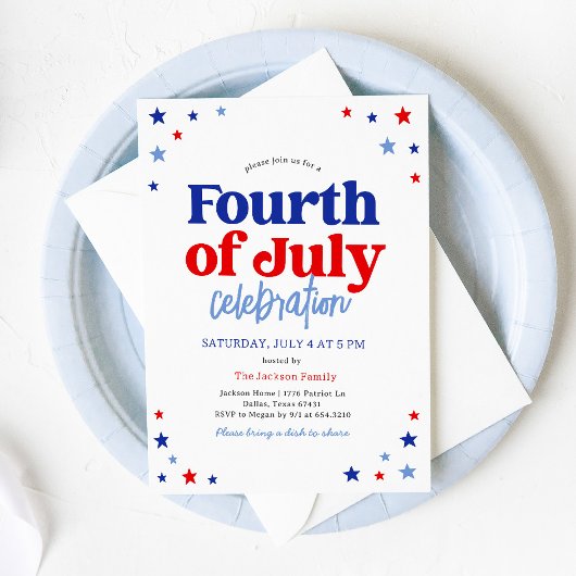 Rood Wit en Blauw Onafhankelijkheidsdag Feest Kaart