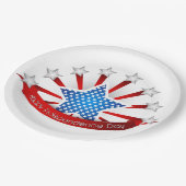 Rood wit en blauw Onafhankelijkheidsdag Papieren Bordje (Gekanteld)