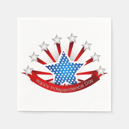 Rood wit en blauw Onafhankelijkheidsdag Servetten (Voorkant)