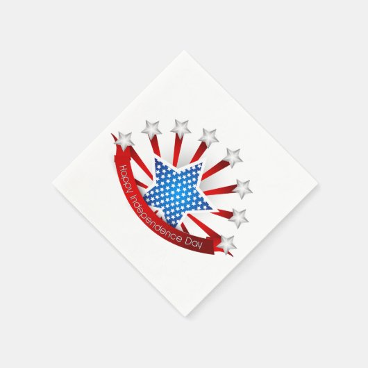 Rood wit en blauw Onafhankelijkheidsdag Servetten (Hoek)