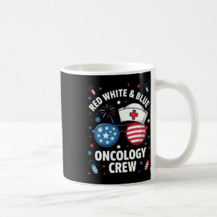 Rood wit en blauw oncologie verpleegster bemanning koffiemok