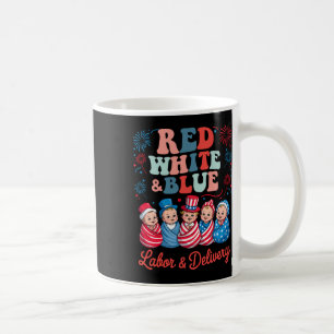 Rood wit en blauw oncologie verpleegster bemanning koffiemok