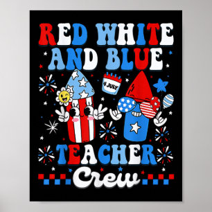Rood Wit En Blauw Onderwijs Bemanning Amerikaanse Poster