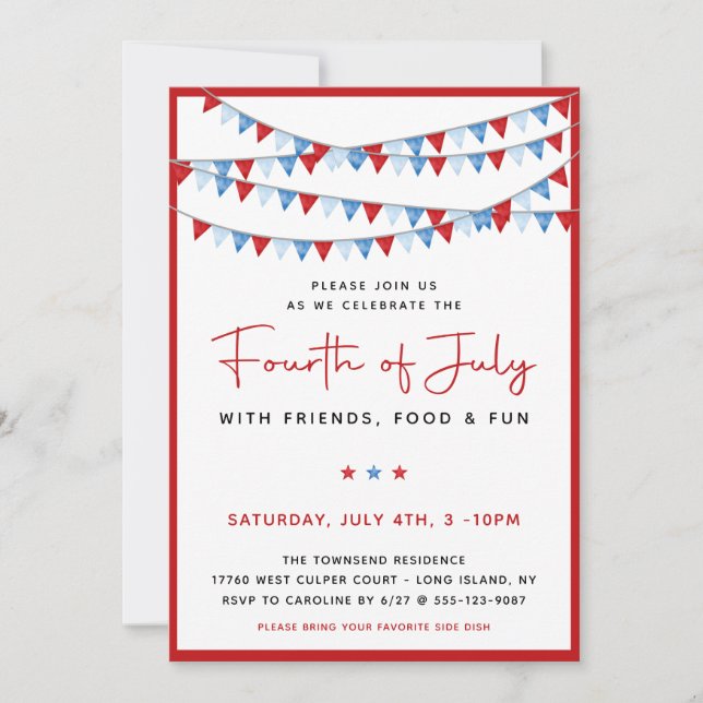 Rood, wit en blauw op 4 juli (Voorkant)
