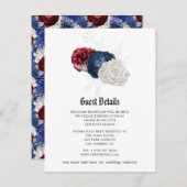 Rood wit en blauw op 4 juli bruiloft — Details Informatiekaartje (Voorkant / Achterkant)