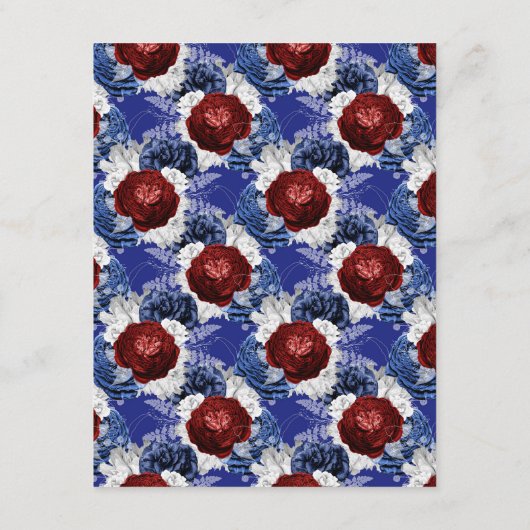 Rood wit en blauw op 4 juli bruiloft — Details Informatiekaartje (Achterkant)