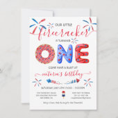 Rood wit en blauw op 4 juli Eerste verjaardag Donu Kaart (Voorkant)