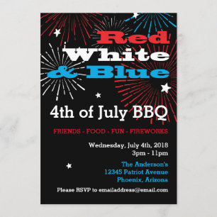 Rood wit en blauw op 4 juli kaart