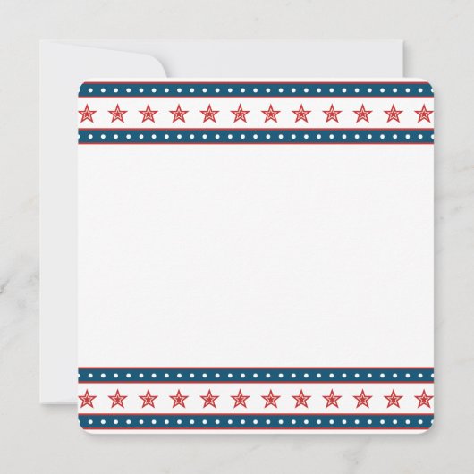 Rood, wit en blauw op 4 juli kaart (Achterkant)
