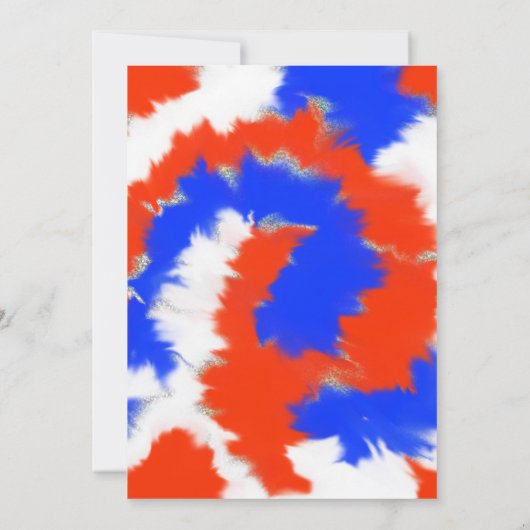 Rood, wit en blauw op 4 juli kaart (Achterkant)