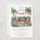 Rood, wit en blauw op 4 juli kaart (Voorkant)