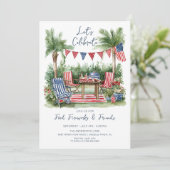 Rood, wit en blauw op 4 juli kaart (Staand voorkant)