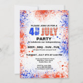 Rood, wit en blauw op 4 juli kaart (Voorkant)