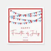 Rood, wit en blauw op 4 juli servet (Voorkant)