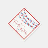 Rood, wit en blauw op 4 juli servet (Hoek)