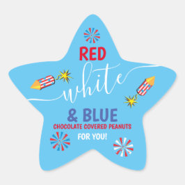 rood, wit en blauw op 4 juli ster sticker