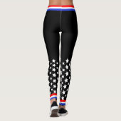 Rood Wit en Blauw op Zwart Leggings (Achterkant)