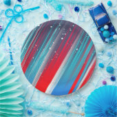 Rood, wit en blauw papieren bordje (Feest)