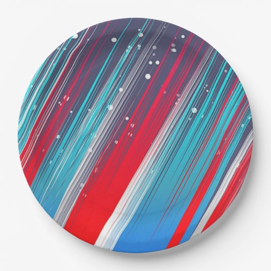 Rood, wit en blauw papieren bordje (Voorkant)
