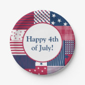 Rood, wit en blauw papieren bordje (Voorkant)