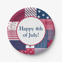 Rood, wit en blauw papieren bordje