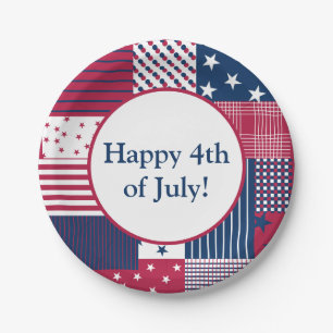 Rood, wit en blauw papieren bordje