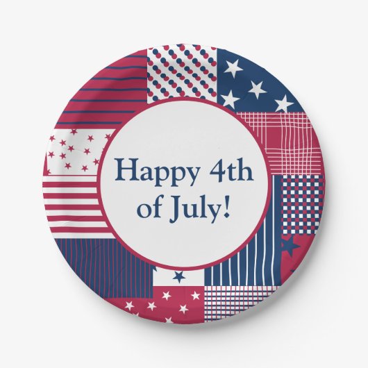 Rood, wit en blauw papieren bordje (Voorkant)