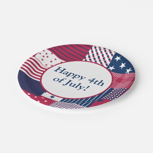 Rood, wit en blauw papieren bordje (Gekanteld)