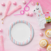 Rood wit en blauw partij borden papieren bordje (Feest)