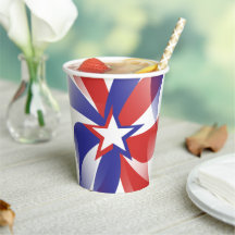 rood wit en blauw Patriotic Paper Cups