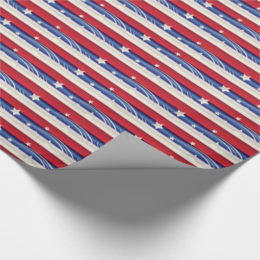 Rood, wit en blauw patriotticum cadeaupapier (Hoek)
