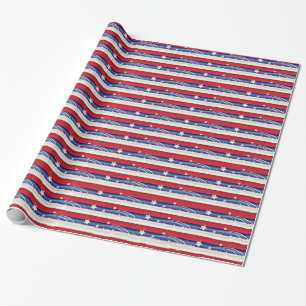 Rood, wit en blauw patriotticum cadeaupapier