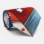 Rood, wit en blauw patriotticum stropdas (Opgerold)