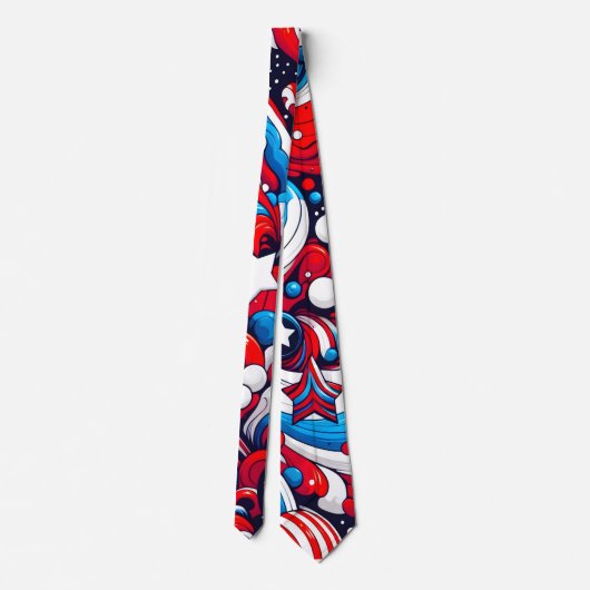 Rood, wit en blauw patriotticum stropdas (Achterkant)