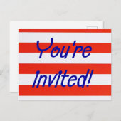 Rood, wit en blauw patriotticum uitnodiging briefkaart (Voorkant / Achterkant)